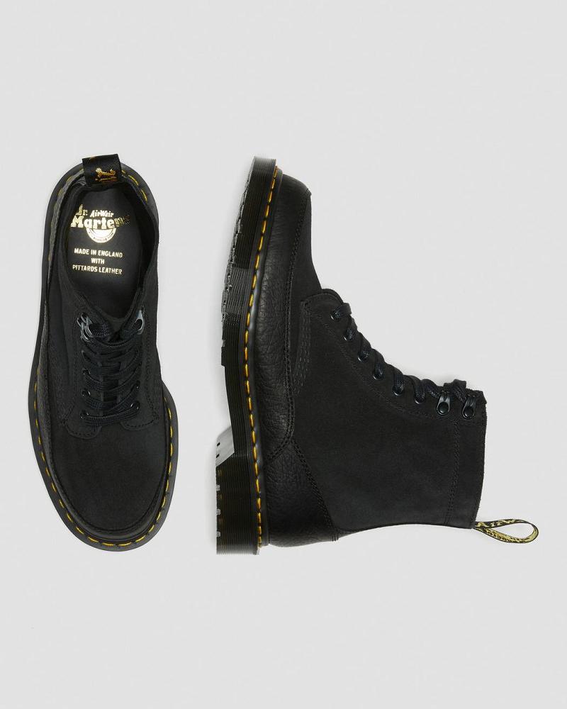 Dr Martens 1460 Guard Made in England Læder Snørestøvler Dame Sort | DK 163YXF